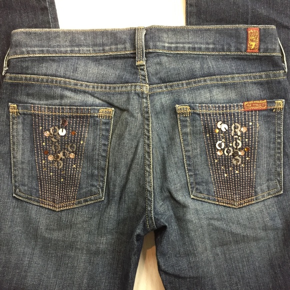 7 For All Mankind 7 FAM Blue Jeans 28 Made in USA - Picture 3 of 6